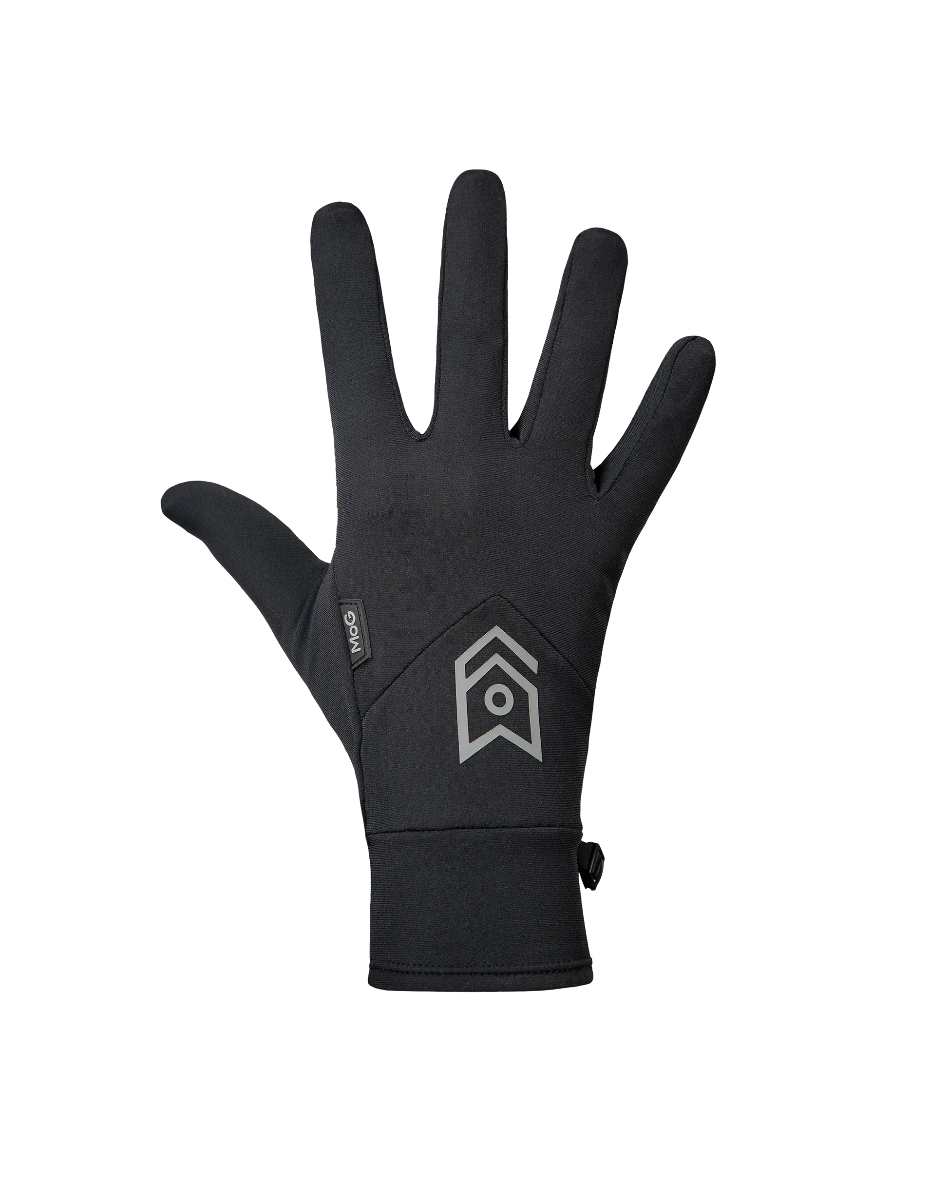 Baksidan av en vattenavvisande och touchscreen-kompatibel handske.