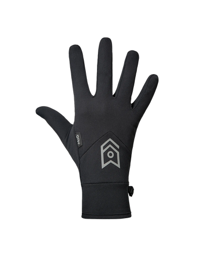 Baksidan av en vattenavvisande och touchscreen-kompatibel handske.