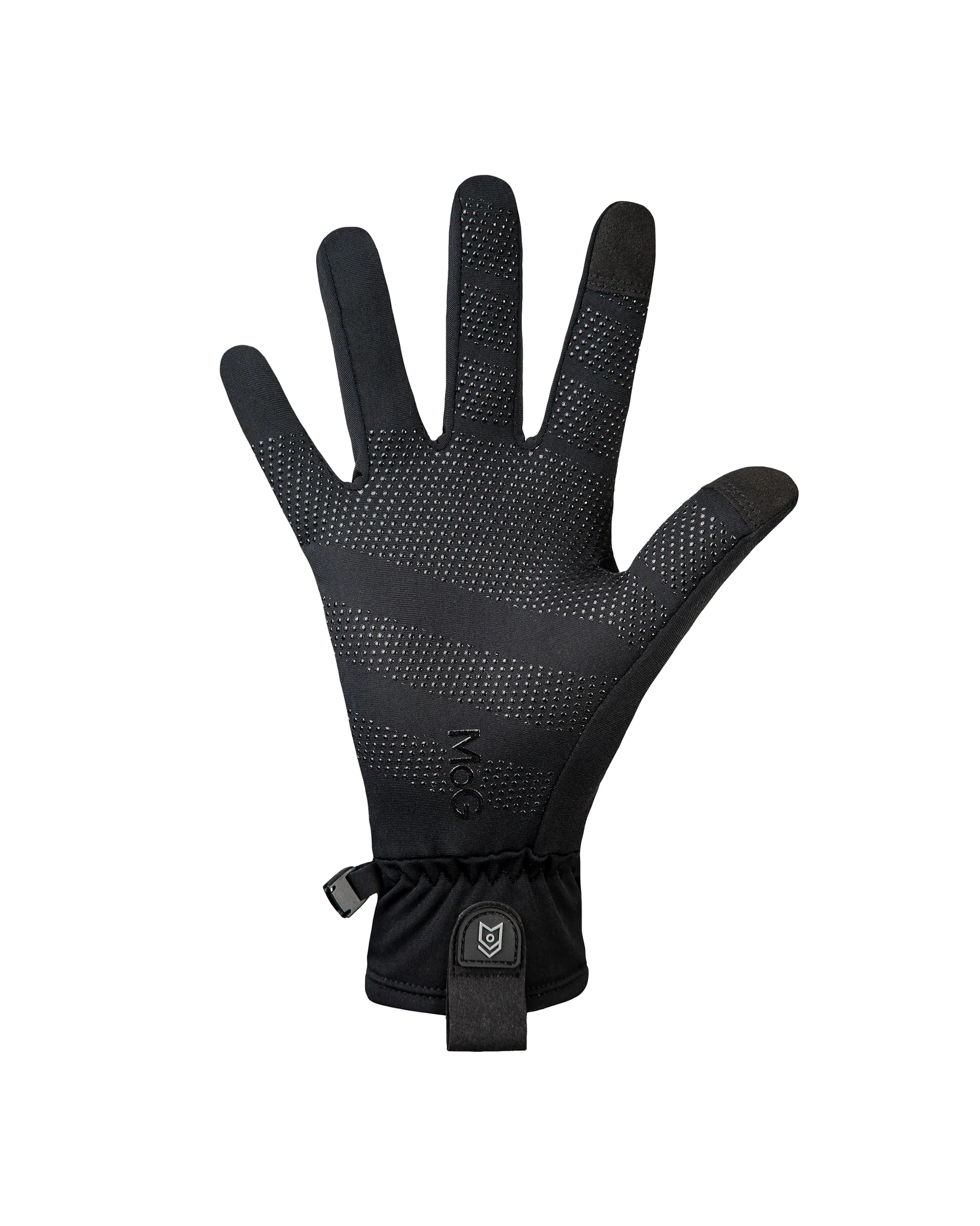 Handflatan av en vattenavvisande och touchscreen-kompatibel handske.